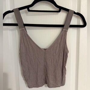 Silence + Noise Taupe Ribbed Camisole